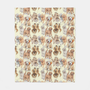 Couverture Polaire Motif Amoureux des chiens Goldendoodle
