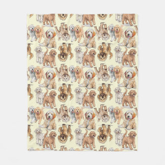 Couverture Polaire Motif Amoureux des chiens Goldendoodle