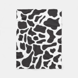 Couverture Polaire Motif animal à tache de vache noire et blanche