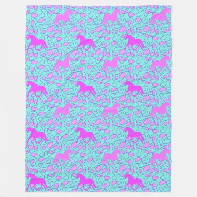 Couverture Polaire Motif animal cool - Cheval Silhouette 1 (Devant)