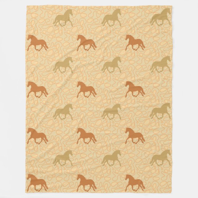 Couverture Polaire Motif animal cool - Cheval Silhouette 2 (Devant)