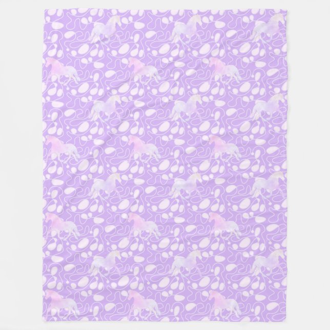 Couverture Polaire Motif animal cool - Cheval Silhouette 3 (Devant)