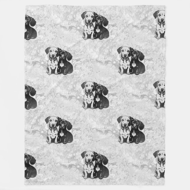 Couverture Polaire Motif animal cool - Chiens mignons 1 (Devant)