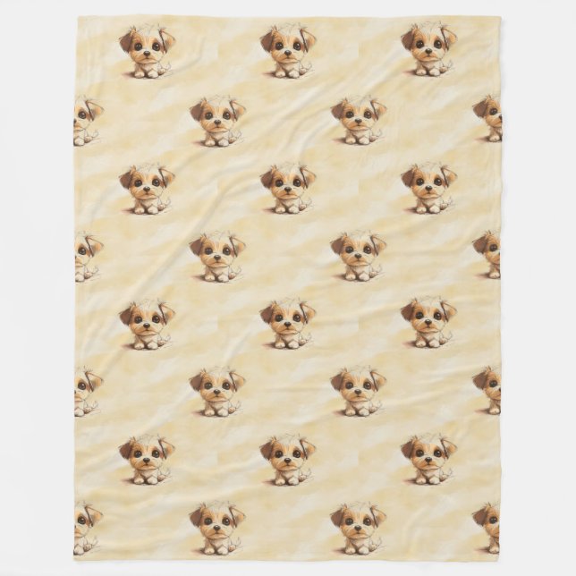 Couverture Polaire Motif animal cool - Chiens mignons 5 (Devant)