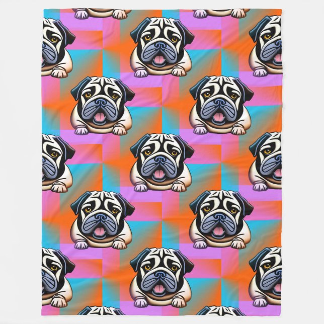 Couverture Polaire Motif animal cool - Chiens mignons 9 (Devant)