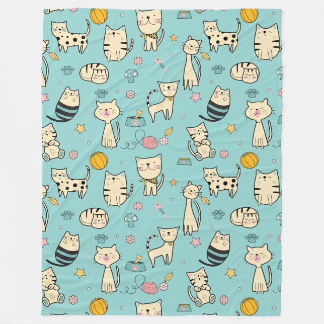 Couverture Polaire Motif animal cool - Cute Cats 1 (Devant)