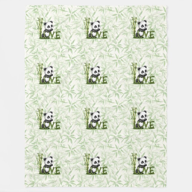 Couverture Polaire Motif animal cool - Cute Panda 2 (Devant)