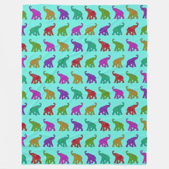 Couverture Polaire Motif animal cool - Elephant 8 (Devant)