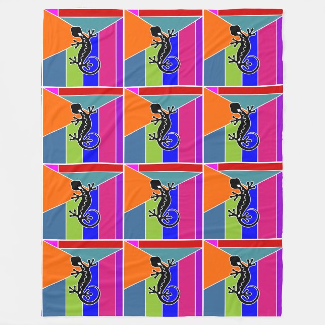 Couverture Polaire Motif animal cool - Gecko 2 (Devant)