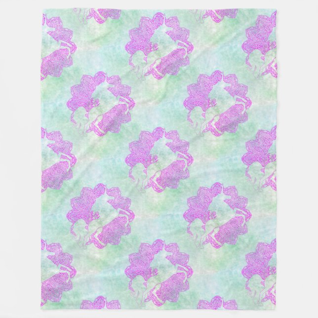 Couverture Polaire Motif animal cool - Mandala Unicorn 3 (Devant)