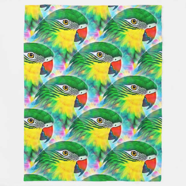 Couverture Polaire Motif animal cool - Oiseaux de perroquets 1 (Devant)