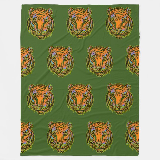 Couverture Polaire Motif animal cool - Tiger Head 1 (Devant)