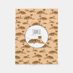 Couverture Polaire Motif animal de tigre de jungle personnalisé