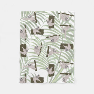 Couverture Polaire Motif animal mignon Sloth en forêt sauvage
