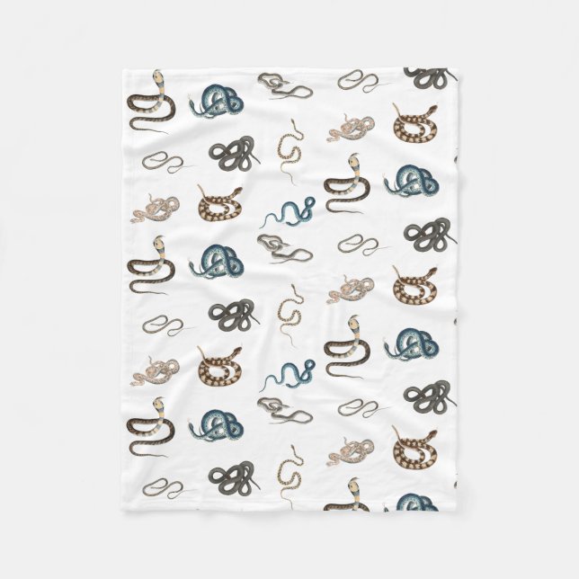Couverture Polaire Motif animal reptile de serpents colorés (Devant)