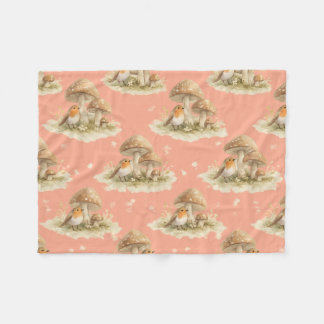 Couverture Polaire Motif aquarelle Robin des bois et champignon
