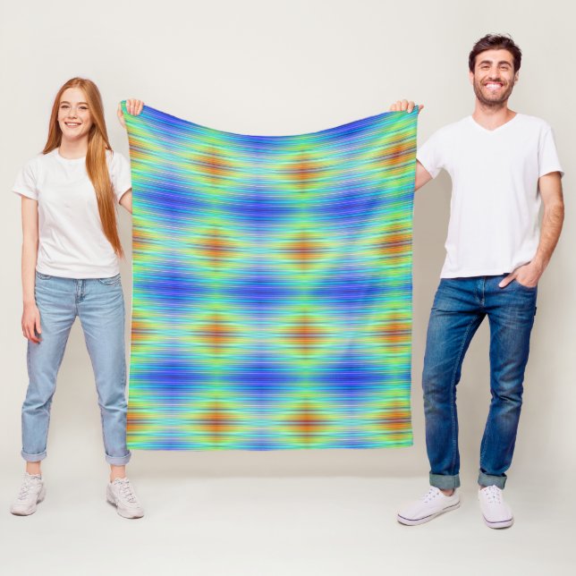 Couverture Polaire Motif arc-en-ciel (En situation)