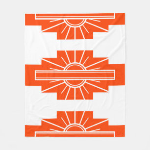 Couverture Polaire Motif Art déco à Orange