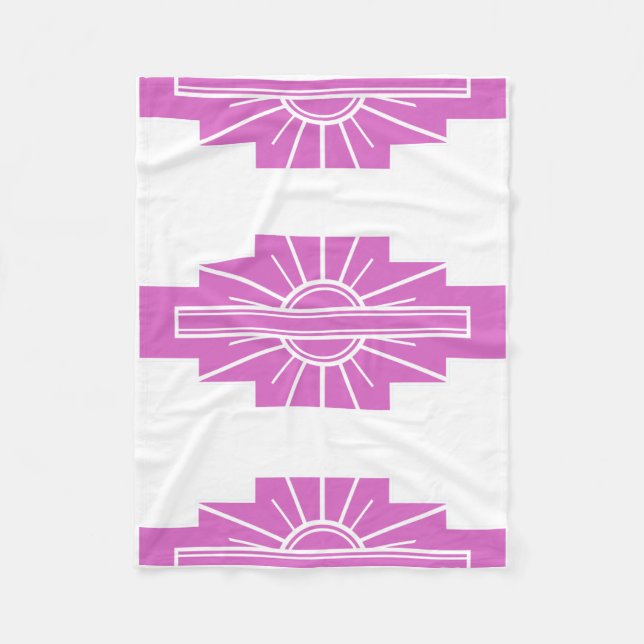 Couverture Polaire Motif Art déco en rose (Devant)