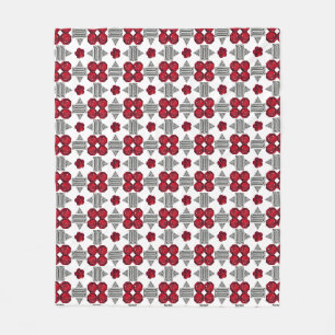 Couverture Polaire Motif Art déco rouge