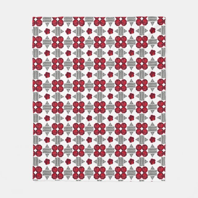 Couverture Polaire Motif Art déco rouge (Devant)