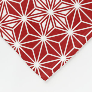Couverture Polaire Motif Asanoha japonais - rouge foncé