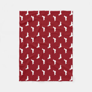 Couverture Polaire Motif aux cheveux longs de silhouettes de teckel