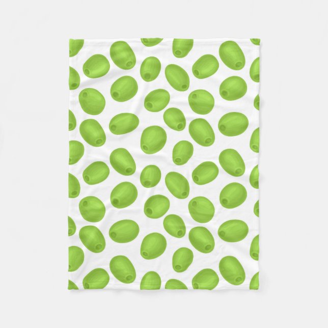 Couverture Polaire Motif aux olives vertes (Devant)