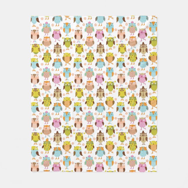 Couverture Polaire motif avec des oiseaux (Devant)