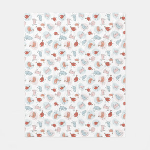 Couverture Polaire motif avec des oiseaux de bande dessinée