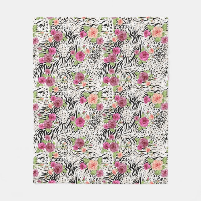 Couverture Polaire Motif avec des posters de animaux (Devant)