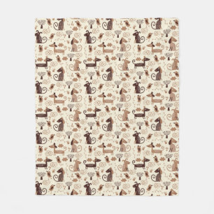 Couverture Polaire motif avec les chiens mignons