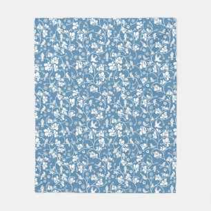 Couverture Polaire motif avec les oiseaux et l'ornement de plantes
