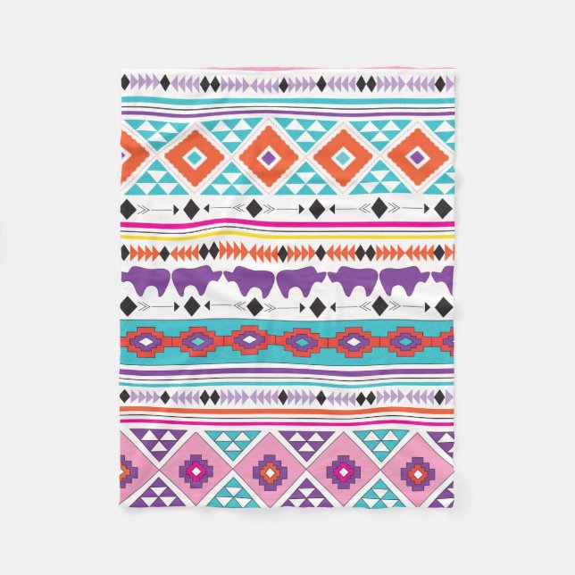 Couverture Polaire Motif Aztec Sud-Ouest (Devant)