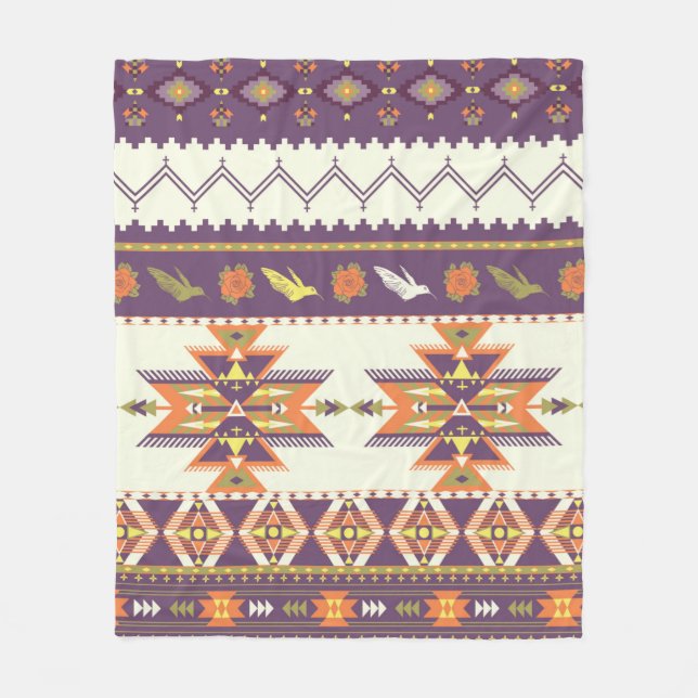 Couverture Polaire Motif aztèque incolore (Devant)