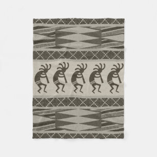 Couverture Polaire Motif aztèque tribal de Kokopelli de conception d
