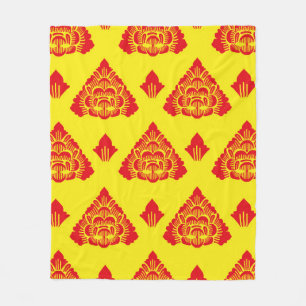 Couverture Polaire Motif Bali, Indonésie. aux couleurs modernes. Vint