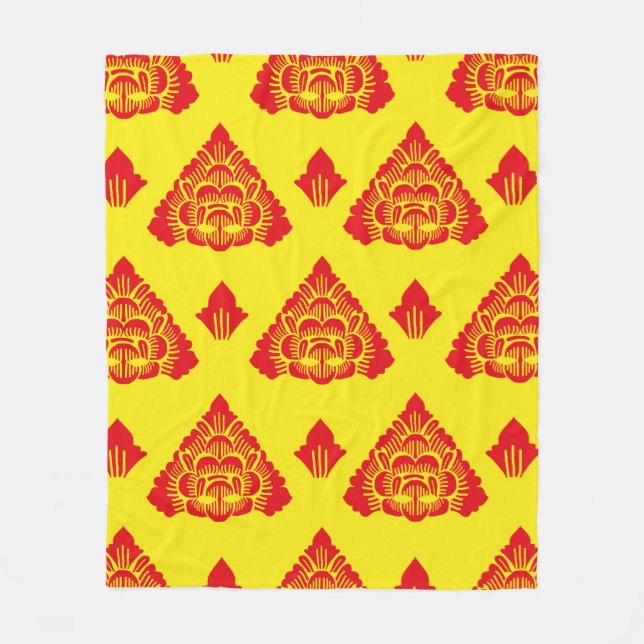 Couverture Polaire Motif Bali, Indonésie. aux couleurs modernes. Vint (Devant)