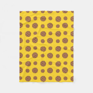 Couverture Polaire Motif biscuits à puce chocolat jaune