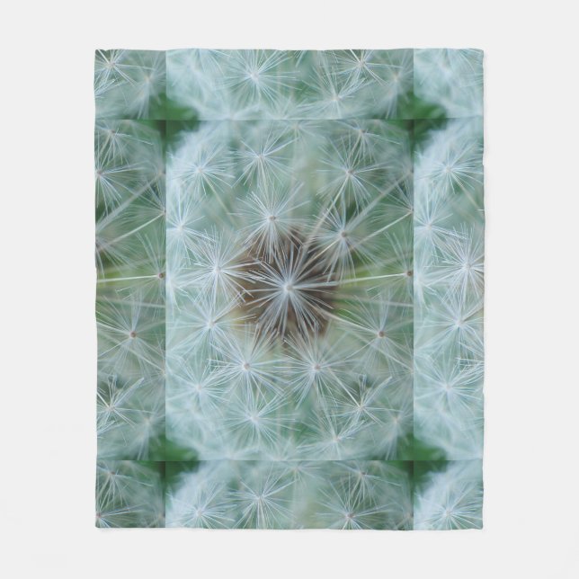 Couverture Polaire Motif blanc Dandelion (Devant)
