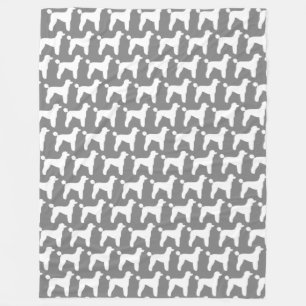 Couverture Polaire Motif blanc de silhouettes de caniche standard