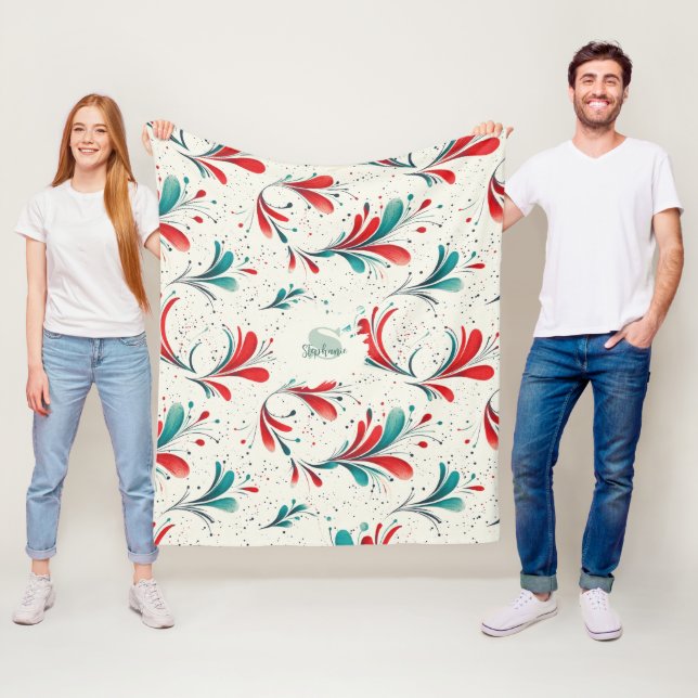 Couverture Polaire Motif blanc et blanc blanc et  blanc (2) (En situation)