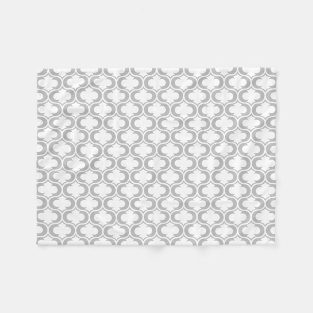 Couverture Polaire Motif blanc gris-clair élégant de trellis (Devant (Horizontal))