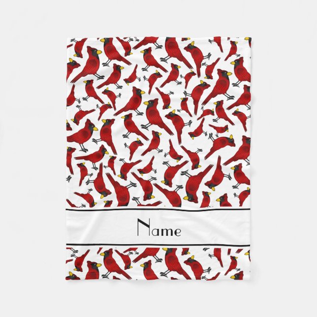 Couverture Polaire Motif blanc nommé personnalisé de cardinaux (Devant)