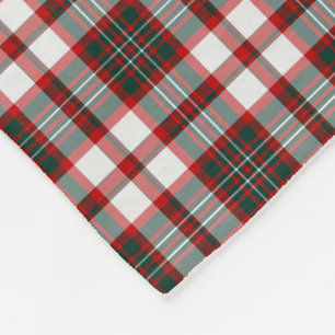 Couverture Polaire Motif blanc, rouge, et vert-foncé de plaid de Noël