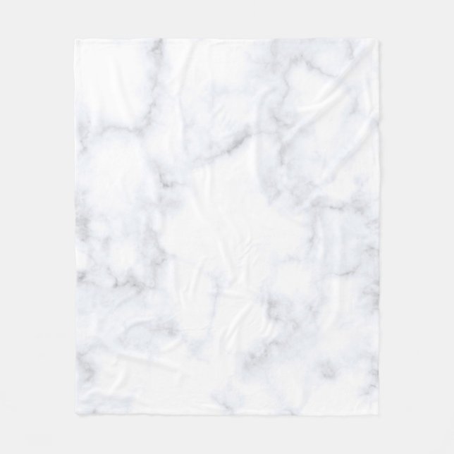 Couverture Polaire Motif blanc texture marbre (Devant)