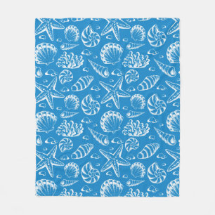 Couverture Polaire Motif bleu 2 de plage