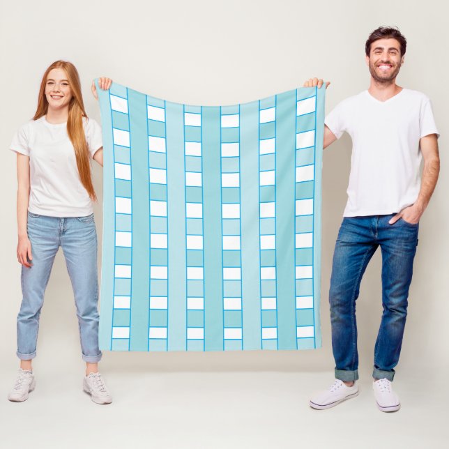 Couverture Polaire Motif bleu À damiers (En situation)