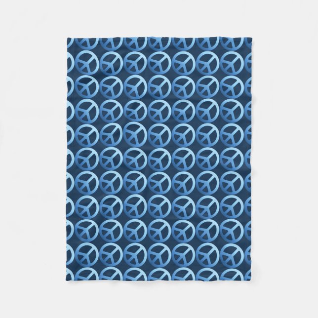 Couverture Polaire Motif bleu de signe de paix (Devant)