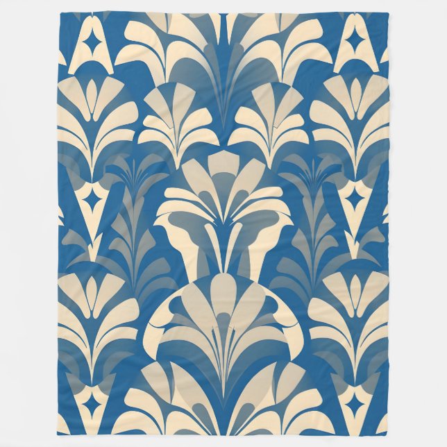 Couverture Polaire Motif bleu Designer (Devant)